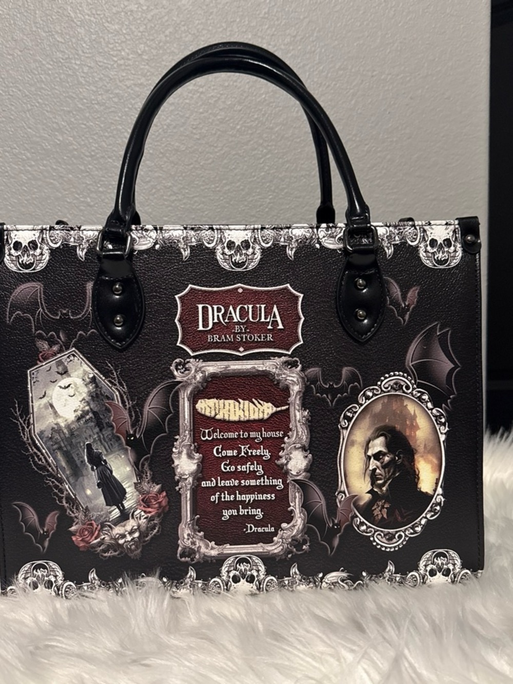 Dracula by Bram Stoker Black Gothic Tote Bag